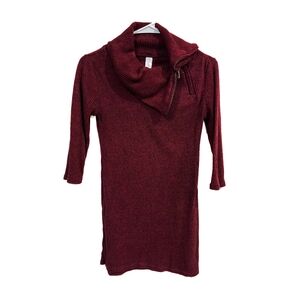 No Boundaries Cowl Neck Sweater Dress 3/4 Sleeve